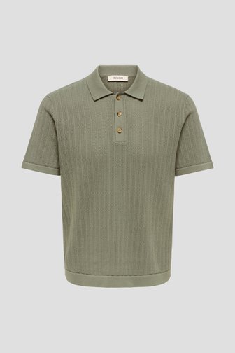 Productfoto 1 van Kaki polo in structuurstof door Only & Sons voor Heren