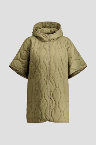 Productfoto 1 van Kaki poncho met doorgestikt motief door Libelle voor Dames