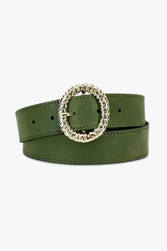 Libelle Kaki riem met gouden gesp