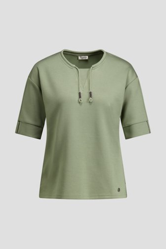 Productfoto 1 van Kaki sweater met korte mouwen door Barbara Lebek voor Dames