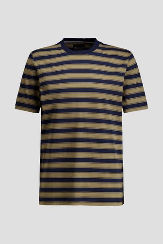 Productfoto 1 van Kaki T-shirt met blauwe strepen door Ravøtt voor Heren