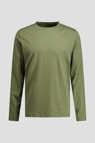 Voorkant van Kaki T-shirt met lange mouwen door Liberty Island voor Heren