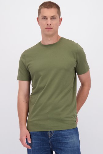 Voorkant van Kaki T-shirt met ronde hals door Liberty Island voor Heren
