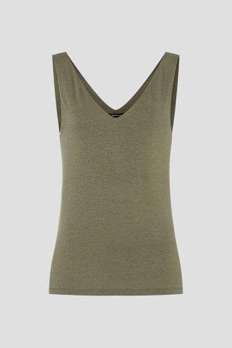 Productfoto 1 van Kaki top met V-hals door More & More voor Dames