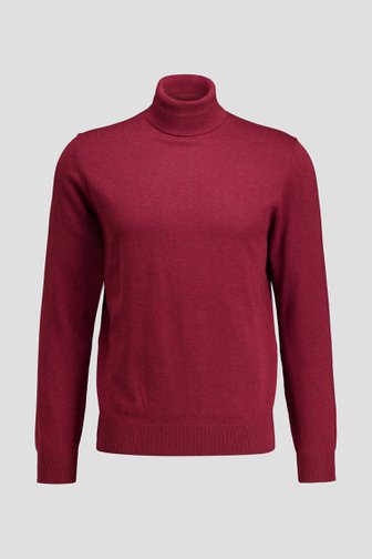 Productfoto 1 van Katoenen trui met rolkraag - Donkerrood door Dansaert Blue voor Heren