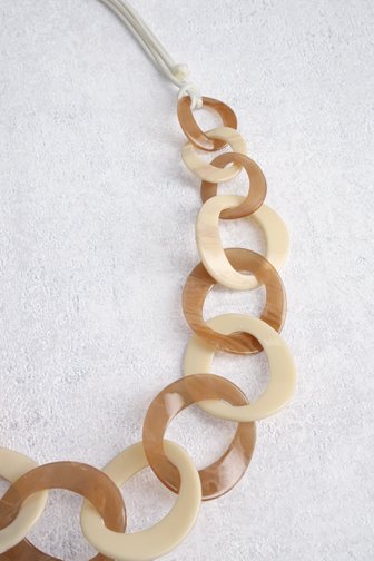 Ketting met beige ringen van Liberty Island voor Dames
