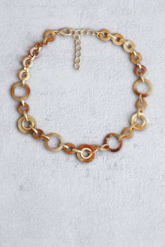 Voorkant van Ketting met ronde schakels in bruintinten door Liberty Island voor Dames