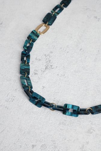 Voorkant van Ketting met schakels in blauwtinten door Liberty Island voor Dames