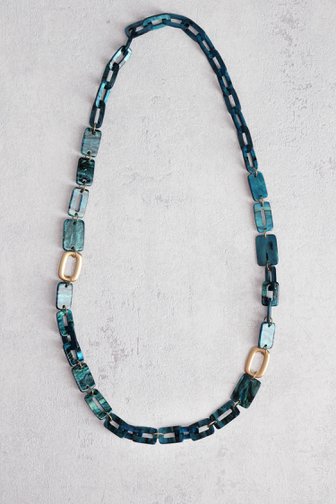 Voorkant van Ketting met schakels in blauwtinten door Liberty Island voor Dames