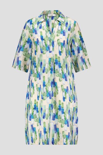 Kleedje met blauw-groene aquarelprint  van Liberty Loving nature voor Dames