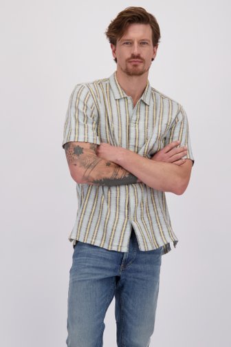 Voorkant van Kleurrijk gestreept hemd met korte mouwen door Camel active voor Heren