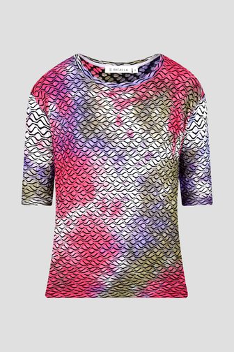 Kleurrijk T-shirt met gegolfde structuur van Bicalla voor Dames