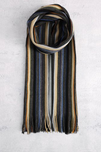 Voorkant van Kleurrijke gestreepte sjaal door Liberty Island voor Heren