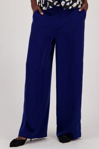 Koningsblauwe wijde broek met satin look van JDY voor Dames