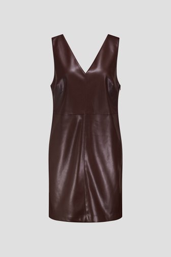 Voorkant van Kort bruin leather look kleedje door Louise voor Dames