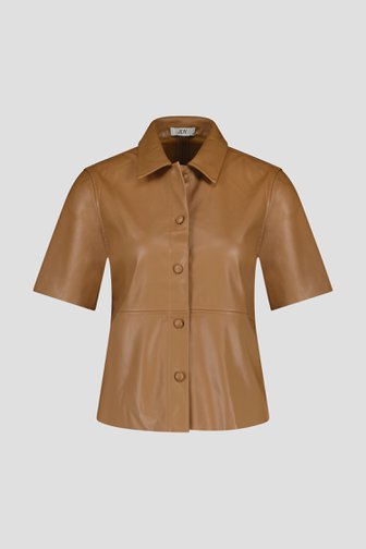Kort bruin vestje met leather look van JDY voor Dames