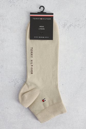 Voorkant van Korte beige sokken - 2 paar door Tommy Hilfiger voor Heren