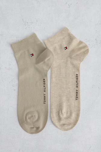 Voorkant van Korte beige sokken - 2 paar door Tommy Hilfiger voor Heren