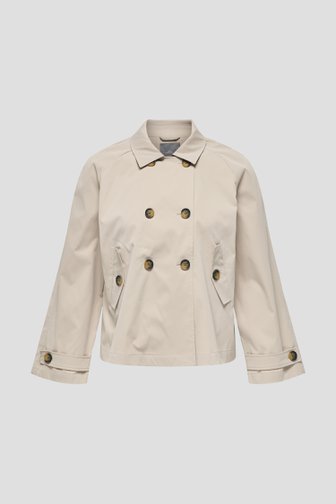 Korte beige trenchcoat van Only Carmakoma voor Dames