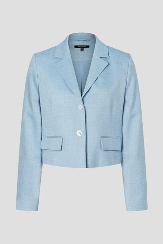 Korte blauwe blazer met gemêleerde look van More & More voor Dames