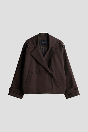 Voorkant van Korte bruine trenchcoat door Opus voor Dames
