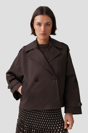 Voorkant van Korte bruine trenchcoat door Opus voor Dames