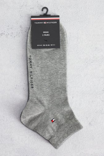 Voorkant van Korte grijze sokken - 2 paar door Tommy Hilfiger voor Heren