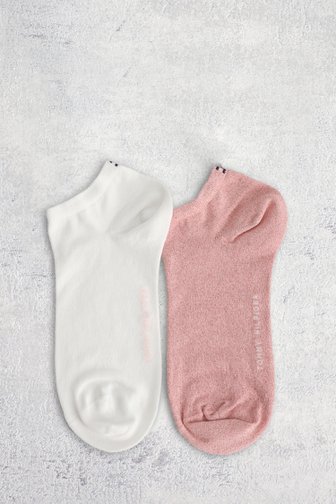 Voorkant van Korte sokken in wit en roze - 2 paar door Tommy Hilfiger voor Dames