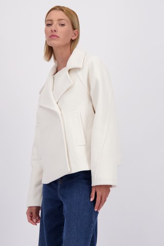 Voorkant van Korte witte mantel door D'Auvry voor Dames