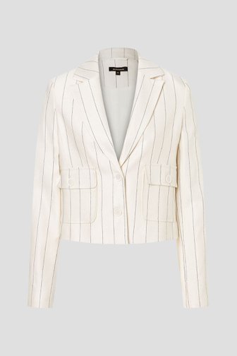 More & More Kortere ecru blazer met zwart gestreept motief