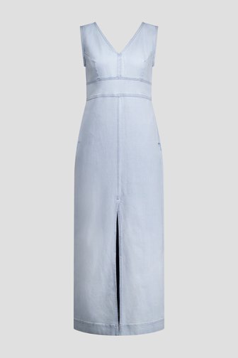 Voorkant van Lang blauw jeanskleedje met split door Liberty Island Denim voor Dames