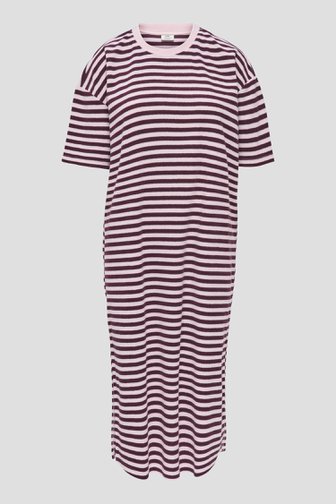 Productfoto 1 van Lang bordeaux-roze gestreept kleedje door JDY voor Dames