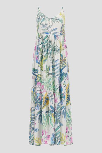 Lang ecru kleedje met botanische print van More & More voor Dames