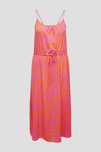 Lang roze kleedje met oranje print van Only Carmakoma voor Dames