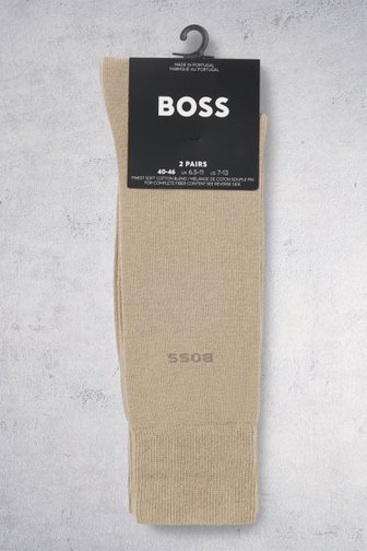 Voorkant van Lange beige sokken - 2 paar door Hugo Boss voor Heren