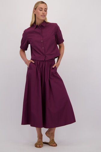 Voorkant van Lange bordeaux rok door Liberty Island voor Dames