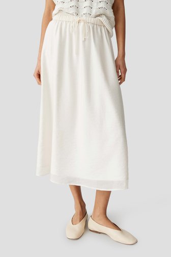 Voorkant van Lange ecru rok met elastische taille door Opus voor Dames