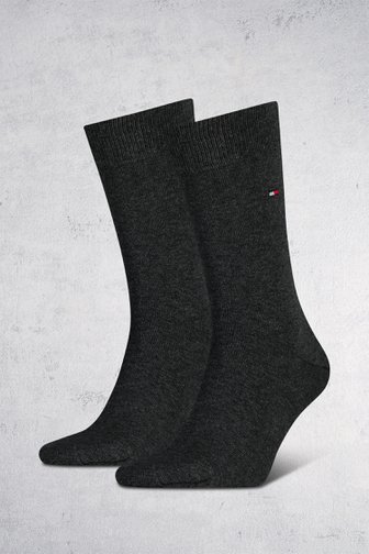 Productfoto 1 van Lange grijze sokken - 2 paar door Tommy Hilfiger voor Heren