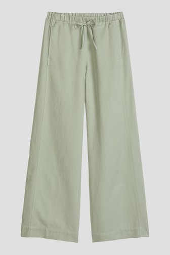 Voorkant van Lange groene broek met linnen door Marc O'Polo voor Dames