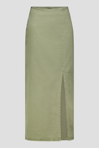 Voorkant van Lange groene jeansrok met split door Liberty Island Denim voor Dames