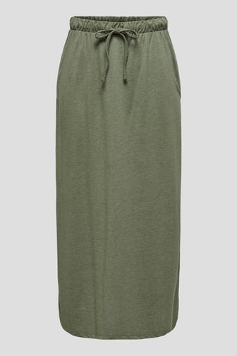 Lange olijfgroene rok met elastische tailleband van JDY voor Dames