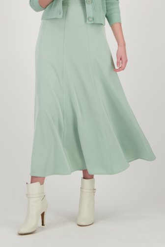 D'Auvry Lange pastelgroene rok met satin look