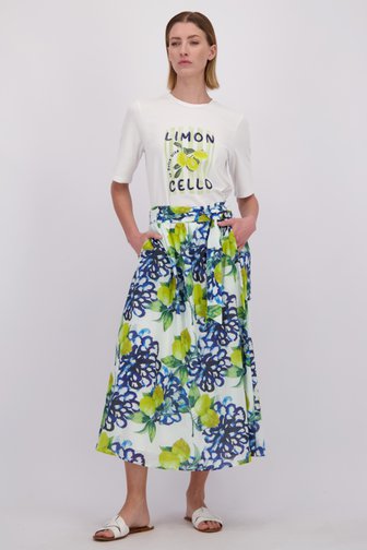 Voorkant van Lange rok met zomerse citroenprint door More & More voor Dames