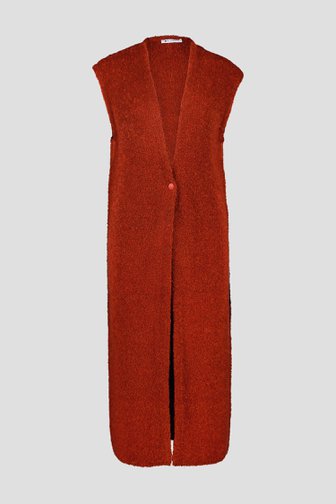 Lange roodbruine cardigan zonder mouwen van D'Auvry voor Dames