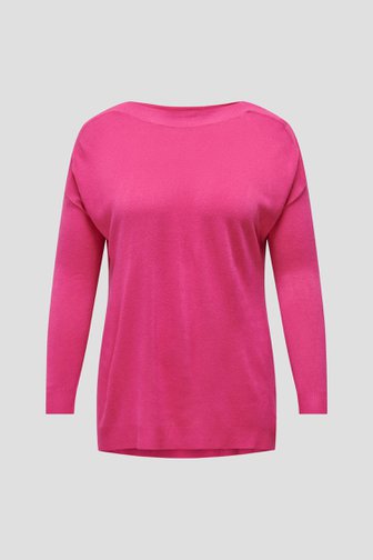 Lange roze trui van Only Carmakoma voor Dames