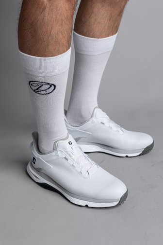 Extra foto 5 van Lange witte sokken met donkergrijs logo  door Dansaert Golf Club voor Heren