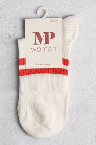 Larges chaussettes blanches avec rayure rouge de MP Denmark pour Femmes