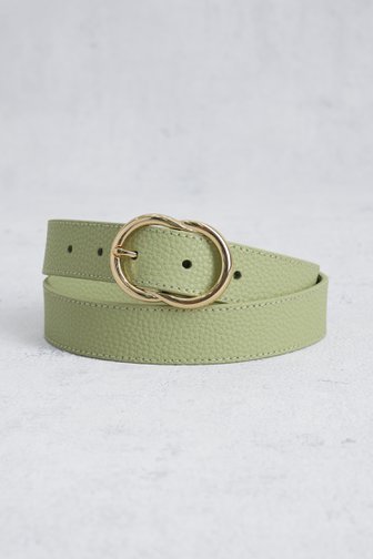 Voorkant van Lederen lichtgroene riem door Liberty Island voor Dames