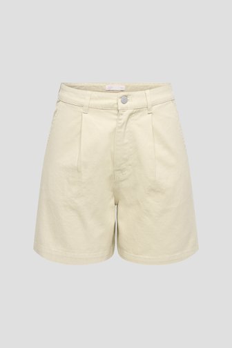 Voorkant van Lichtbeige bermuda met bandplooien door JDY voor Dames