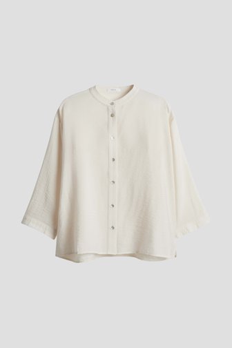 Voorkant van Lichtbeige blouse met 3/4 mouwen door Opus voor Dames